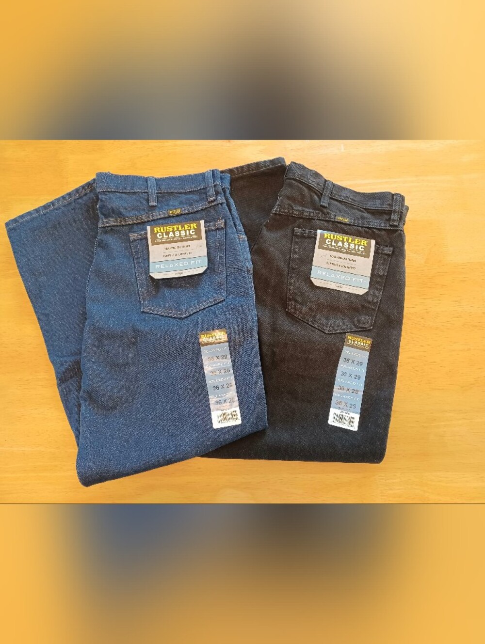Lot of 2 Wrangler NWT Men’s Rustler Heavyweight Denim Relaxed Fit Jeans Sz 36x29